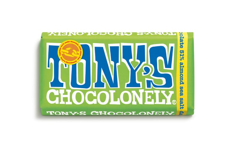 Tony Chocolonely Dark Chocolate, Almond and Sea Salt Bar